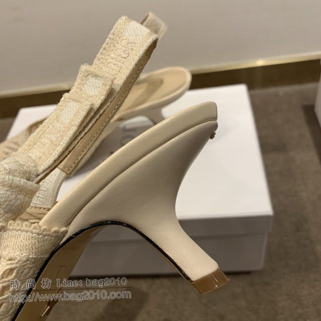 DIOR女鞋 迪奧2021專櫃新款J’ADIOR織帶鏤空尖頭涼鞋 Dior網狀露跟涼鞋  naq1520